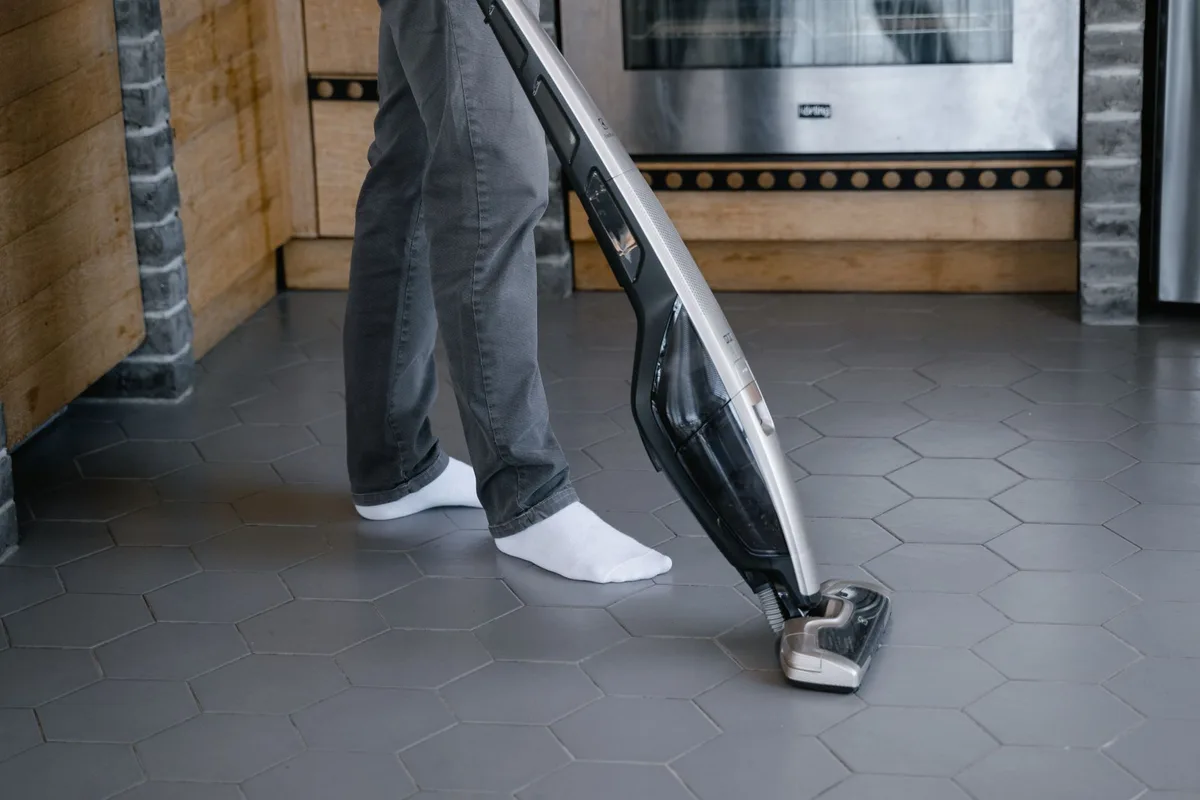 Household vacuum cleaner in car