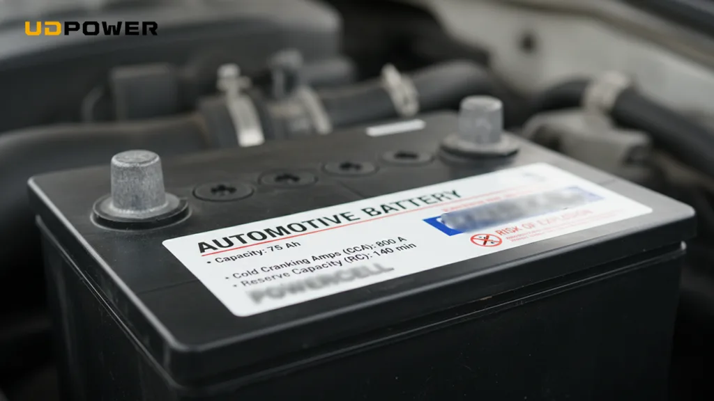 Cold Cranking Amps battery label