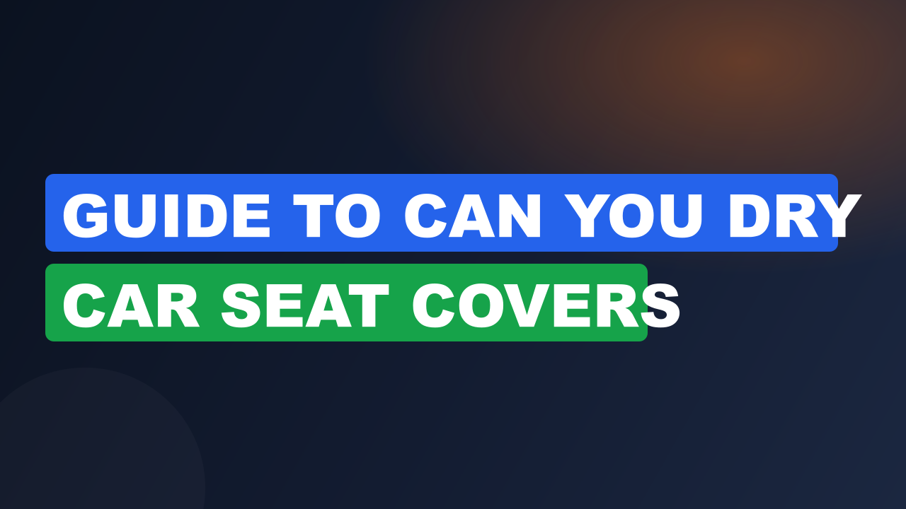 Guide to Can You Dry Car Seat Covers