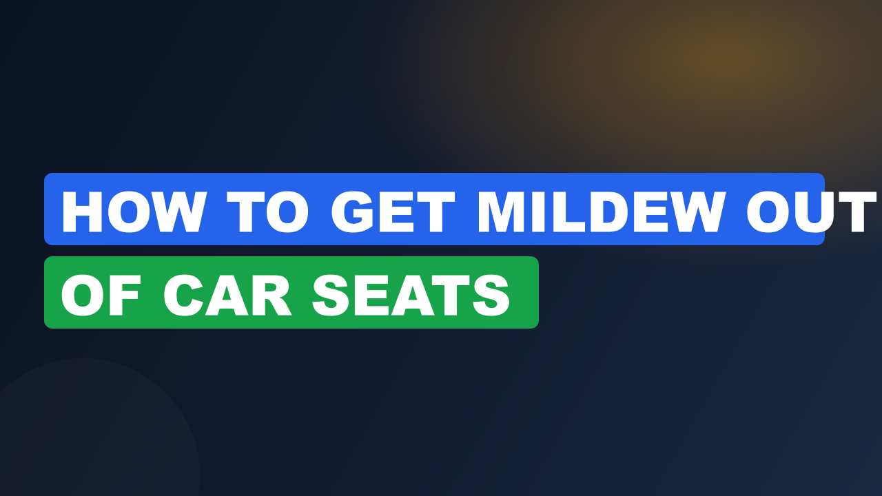 How to get mildew out of car seats​