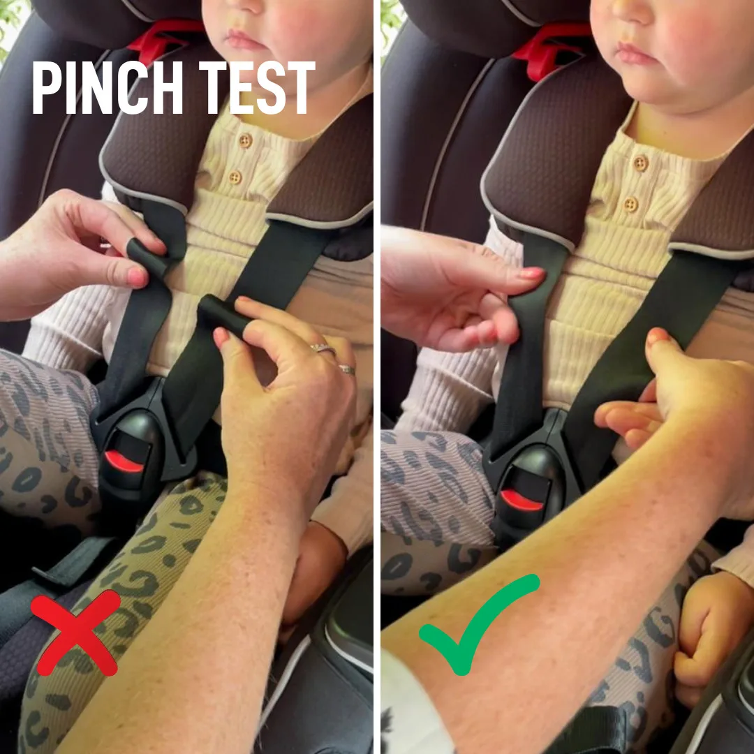 pinch test car seat harness